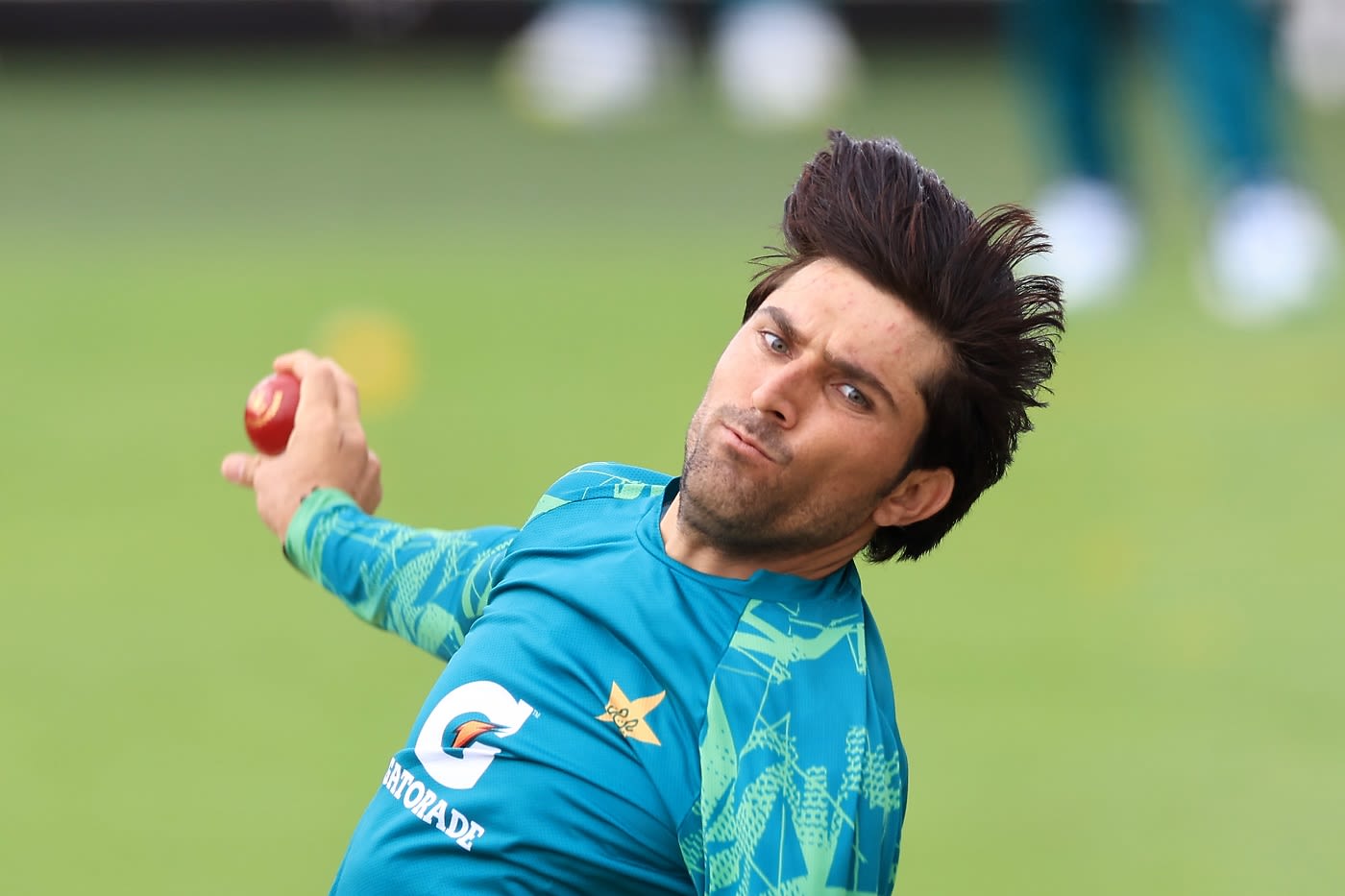 Mohammad Wasim at a bowling session ahead of the Test, practice hd pics