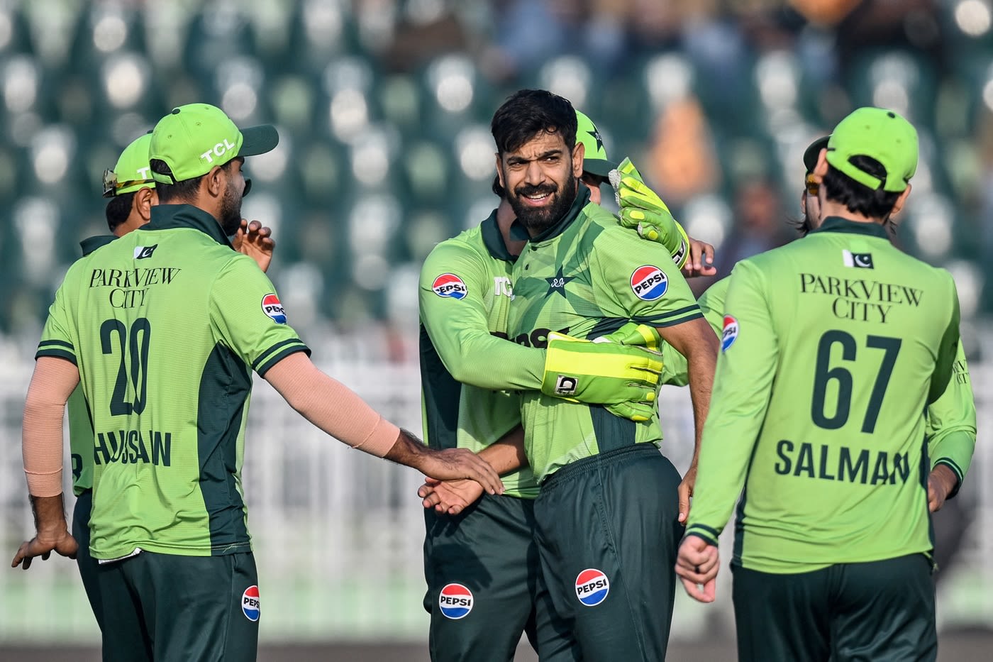 Haris Rauf was also among wickets for Pakistan, bowling celebration wallpaper