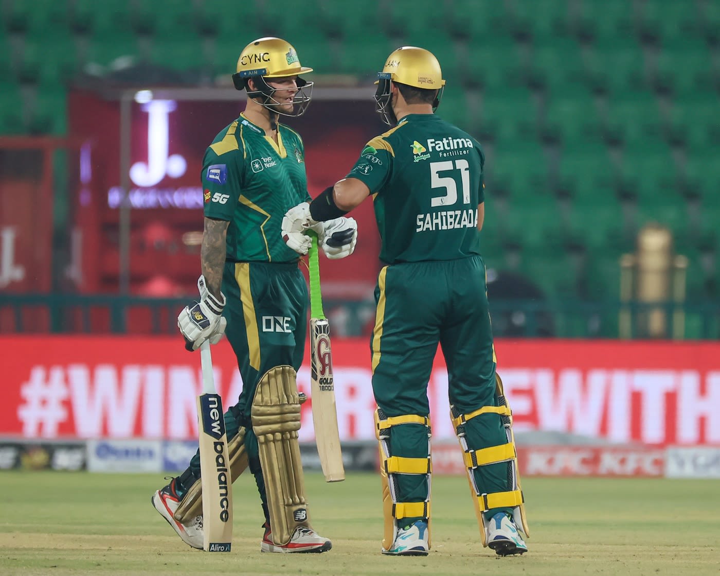 Josh Philippe and Sahibzada Farhan shared a 110-run stand, partnership celebration wallpaper