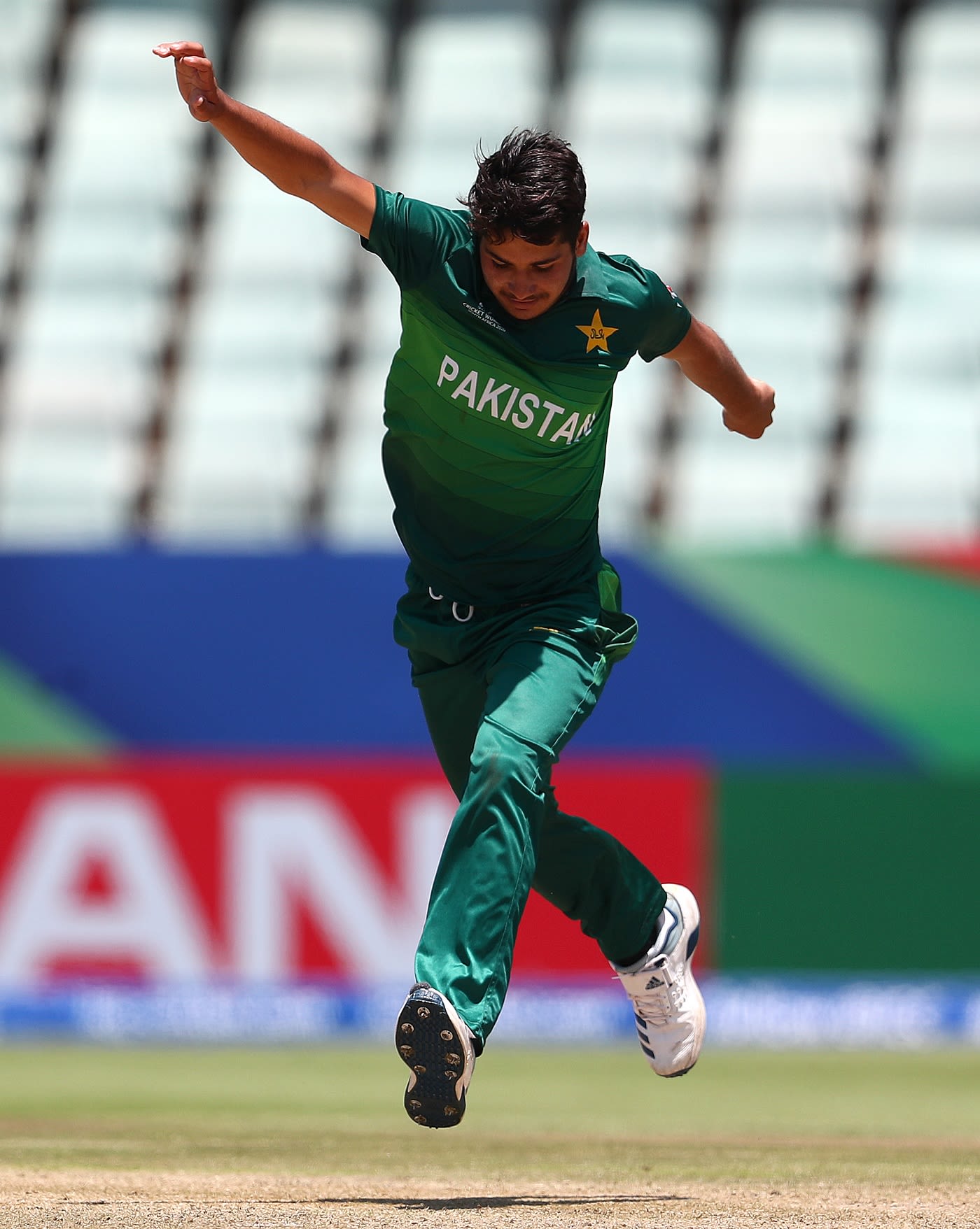 Mohammad Amir Khan is delighted after taking a wicket