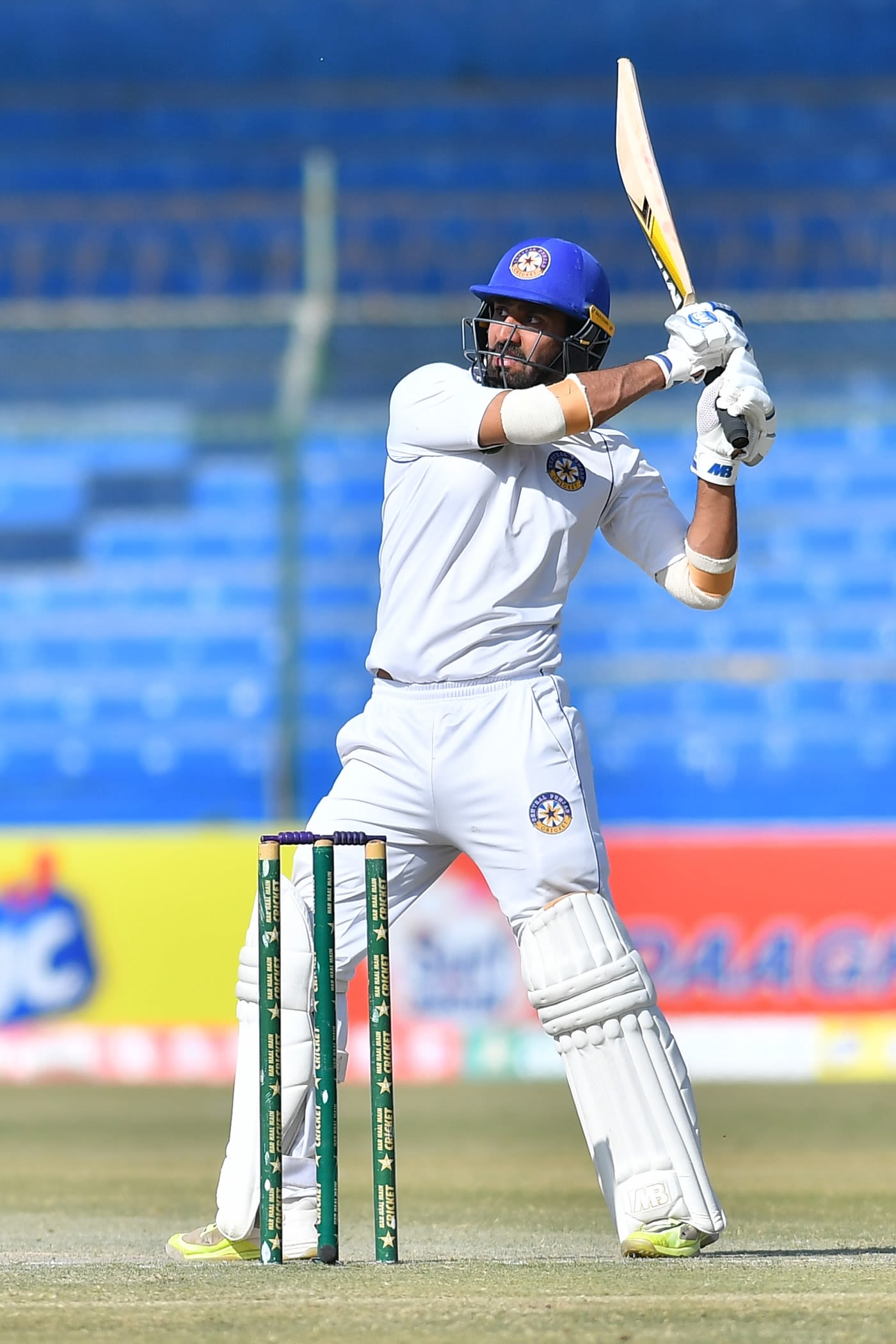 Usman Salahuddin swings one away