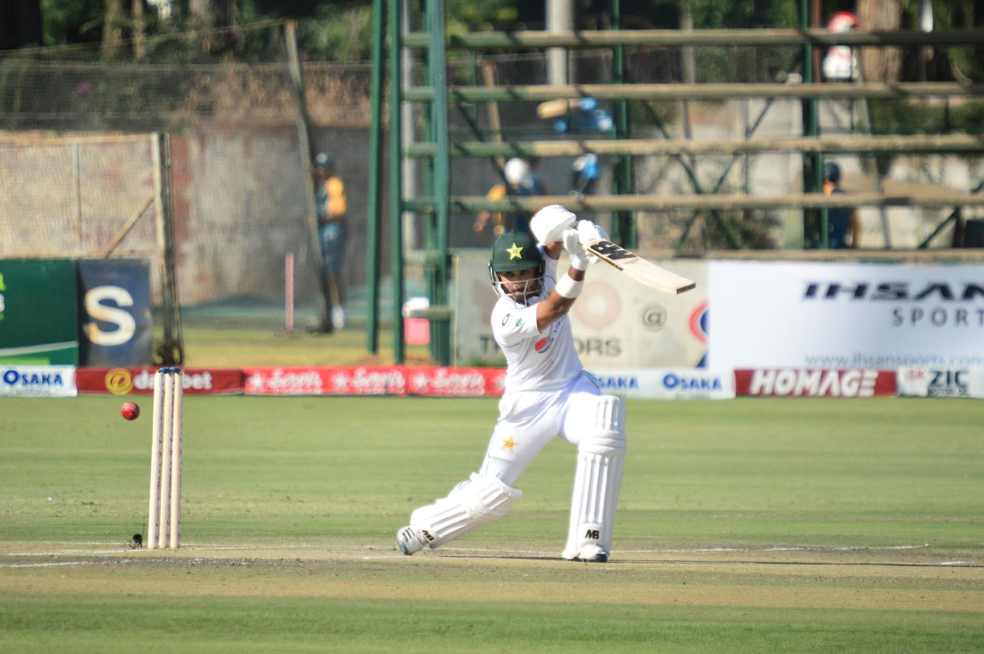 Imran Butt plays a cover drive