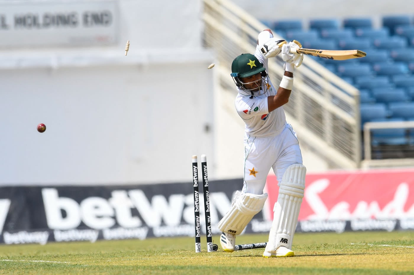 Imran Butt's stumps are knocked off