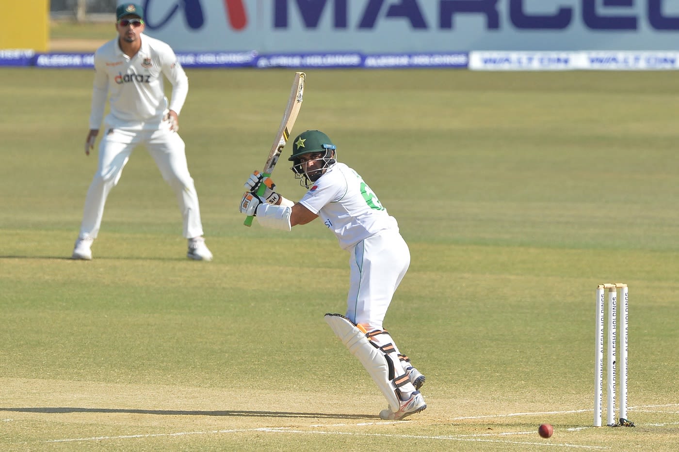Abid Ali flicks to the leg side