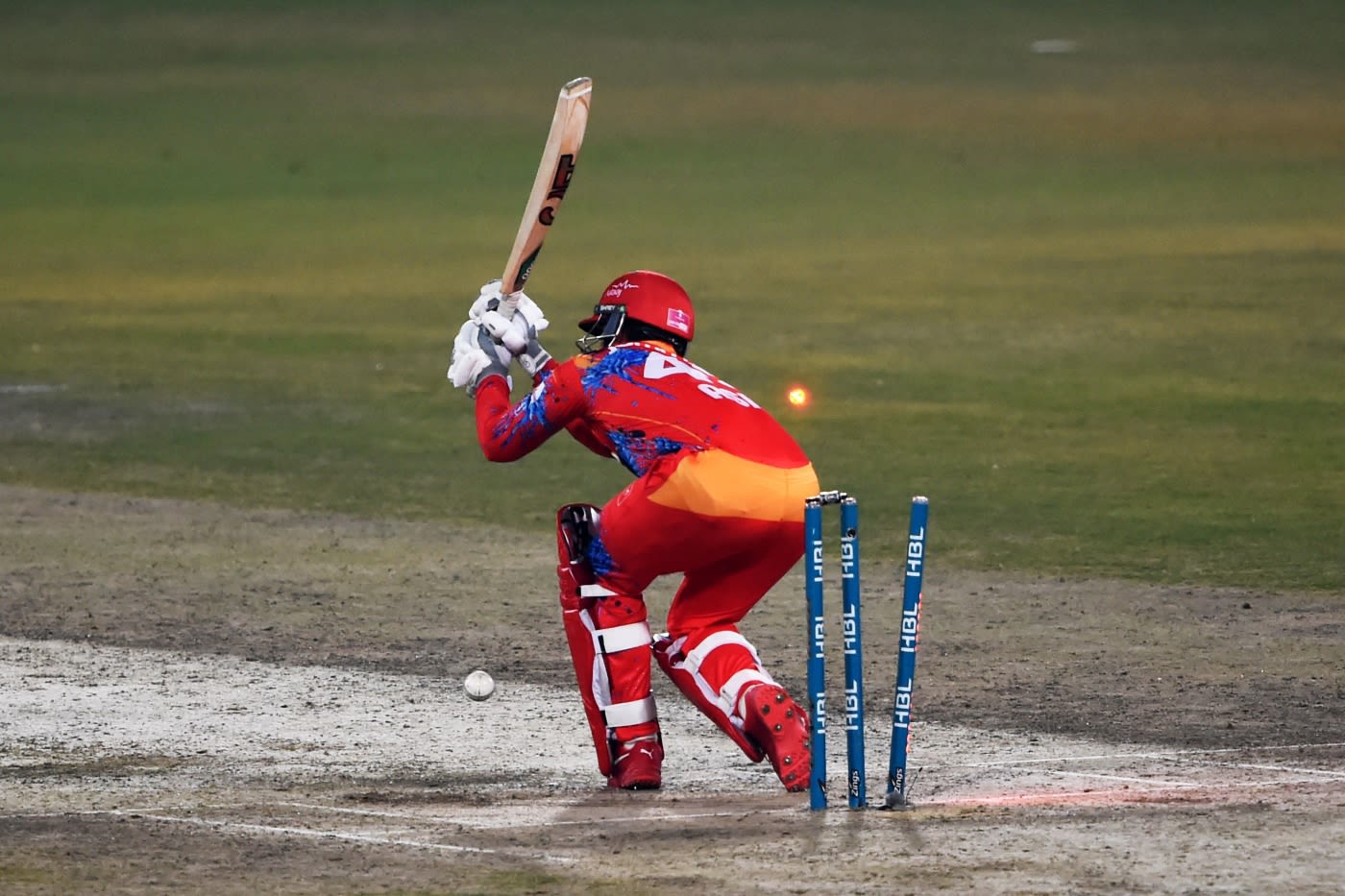 Asif Ali is cleaned up by a slower yorker from Salman Irshad
