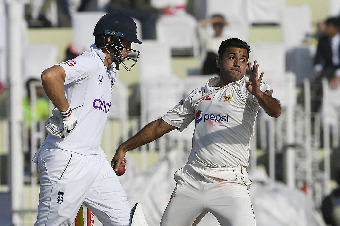 Zahid Mahmood bowls