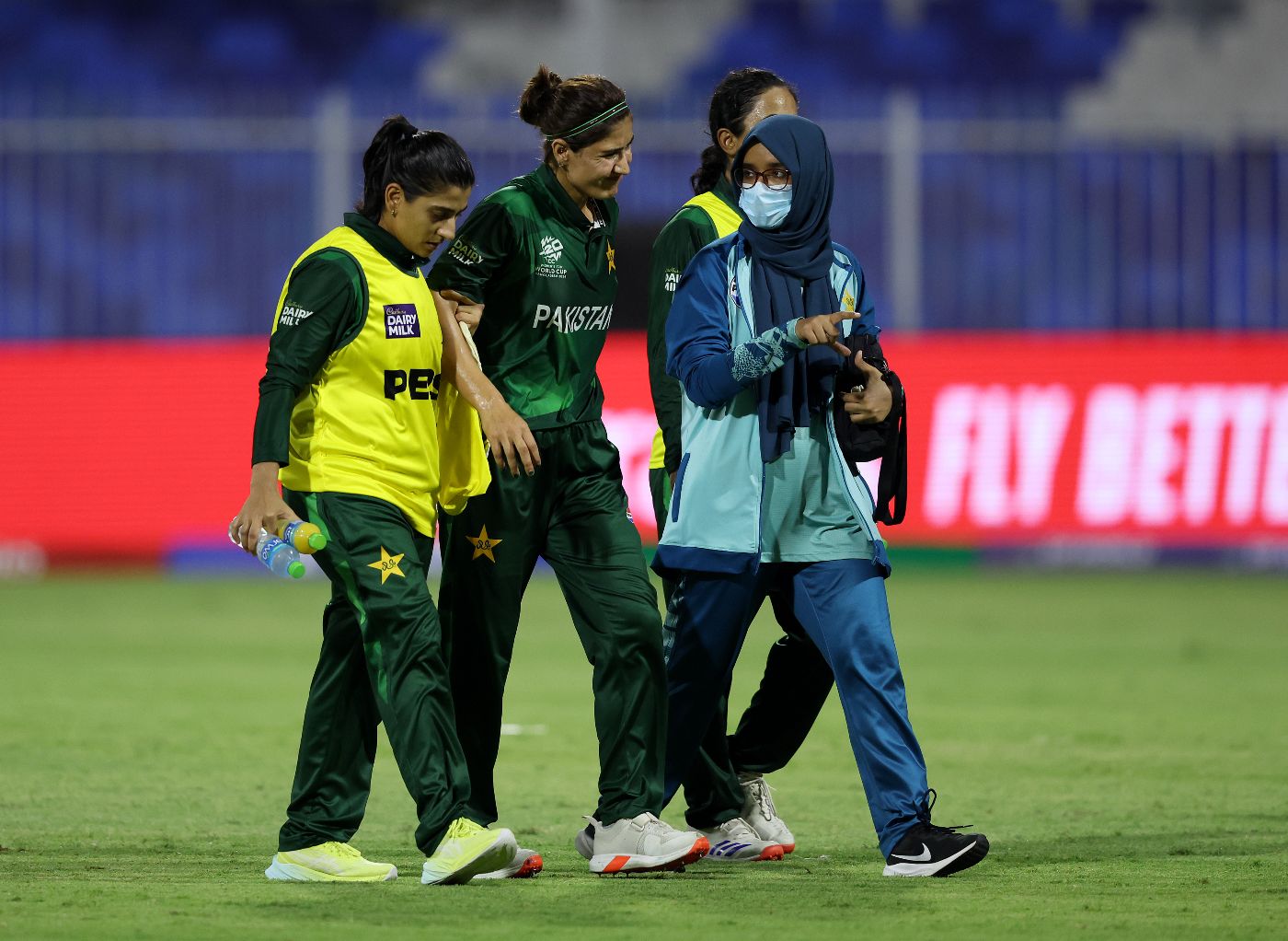 Diana Baig walked off injured after bowling one ball