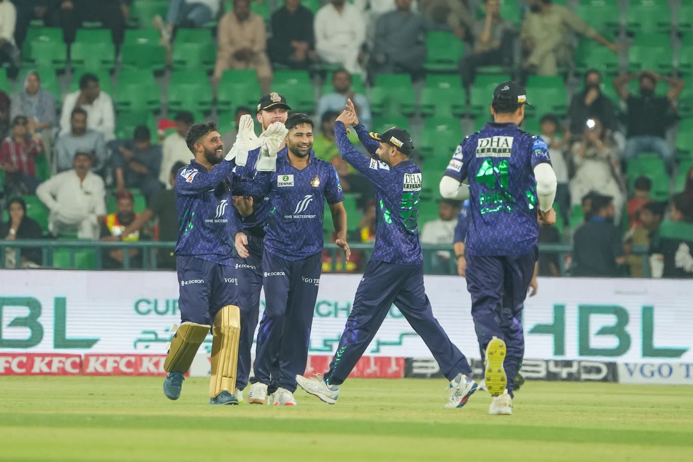 Khurram Shahzad struck in the second half of the chase to dent Karachi Kings