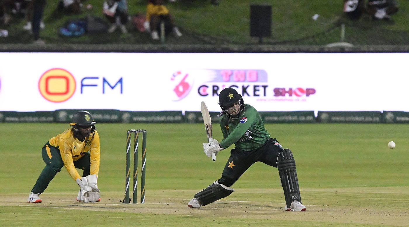 Fatima Sana on her way to 90 off 41 balls
